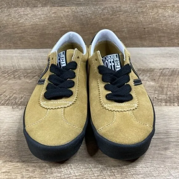 VANS Sport Low Suede Antelope Tan/Gold Sneakers Shoes Mens 6.5 Womens 8 NEW