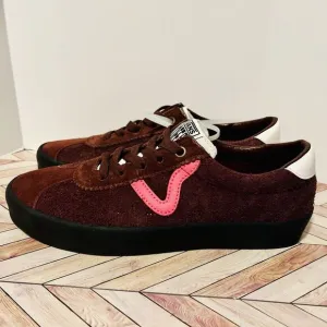 Vans Sport Low Suede Women's 8.5 Sneakers Pop Brown Pink Ivory Skater Shoes