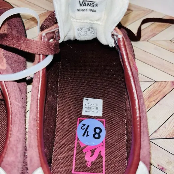 Vans Sport Low Suede Women's 8.5 Sneakers Pop Brown Pink Ivory Skater Shoes