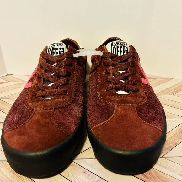 Vans Sport Low Suede Women's 8.5 Sneakers Pop Brown Pink Ivory Skater Shoes
