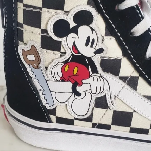 VANS‎ X Disney Mackey SK8-Hi Checkerboard Sneakers Shoes Size 2.5 Kids NEW