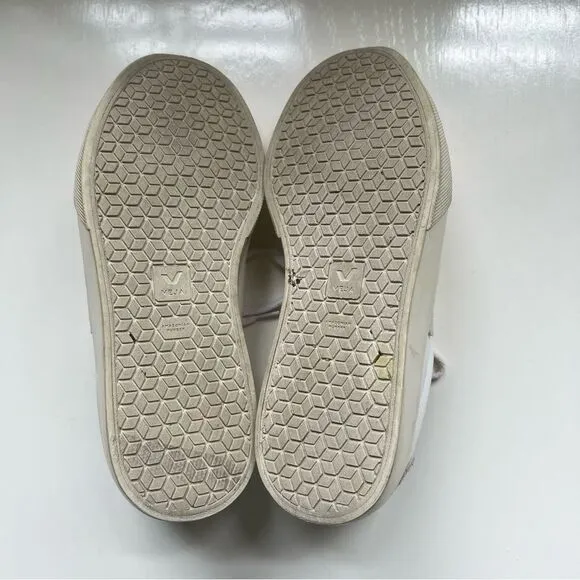 Veja Campo Sneakers White Leather Natural Suede Size 6
