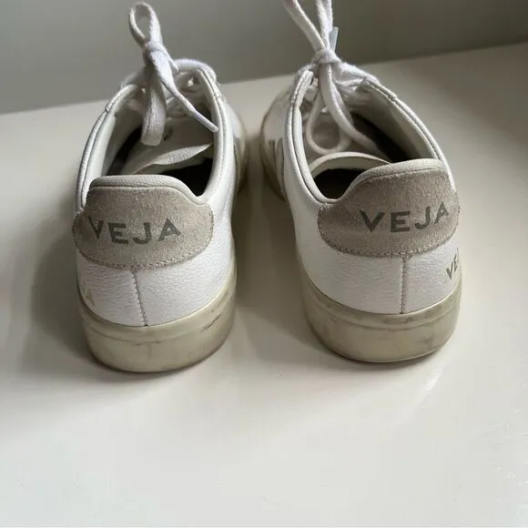Veja Campo Sneakers White Leather Natural Suede Size 6