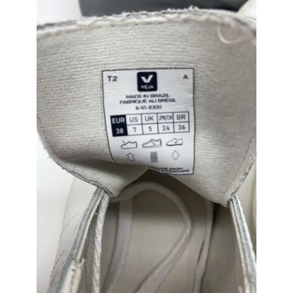 Veja Esplar Women's White Low Top Casual Leather Sneakers Shoes Size US 7/EU38‎