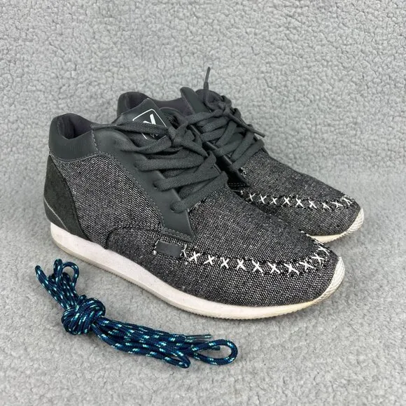 Veja Memory Mens 8 Shoes Grey Mid Top Suede Canvas Casual Sneakers Trainers