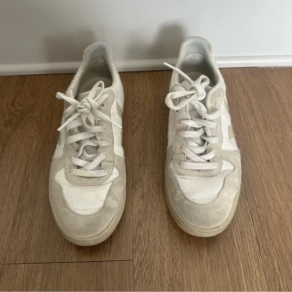 Veja White and Tan Sneakers