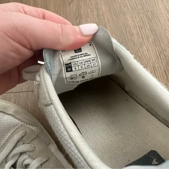 Veja White and Tan Sneakers