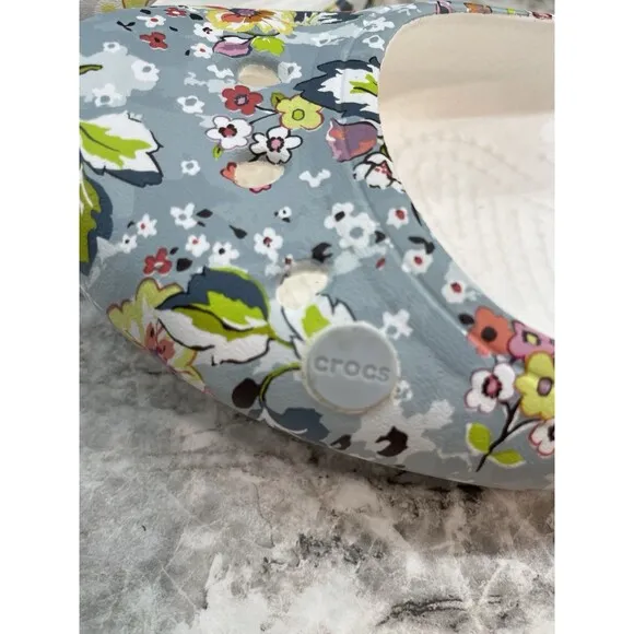 Vera Bradley X Crocs Kadee Flat Ballet Slip On Shoes Women's Sz 9 White Floral