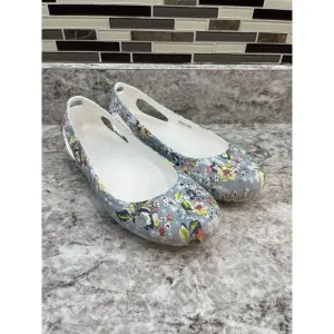 Vera Bradley X Crocs Kadee Flat Ballet Slip On Shoes Women's Sz 9 White Floral