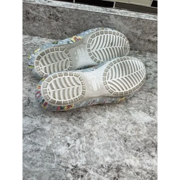 Vera Bradley X Crocs Kadee Flat Ballet Slip On Shoes Women's Sz 9 White Floral