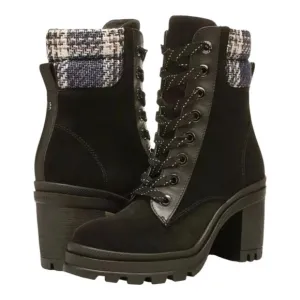 VERONICA BEARD Westport Water Resistant Hiker Boot Black Eclipse PLAID SZ 8 NEW