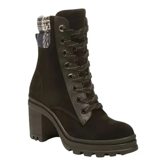 VERONICA BEARD Westport Water Resistant Hiker Boot Black Eclipse PLAID SZ 8 NEW