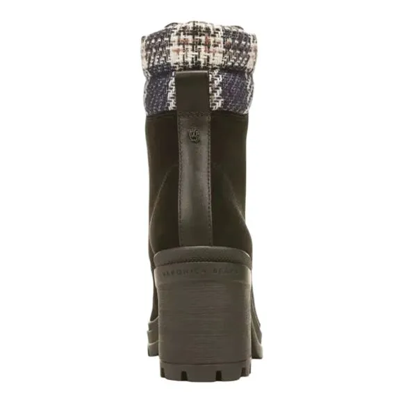 VERONICA BEARD Westport Water Resistant Hiker Boot Black Eclipse PLAID SZ 8 NEW