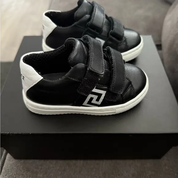 Versace Black Sporty Sneakers with Velcro Straps