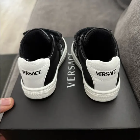 Versace Black Sporty Sneakers with Velcro Straps