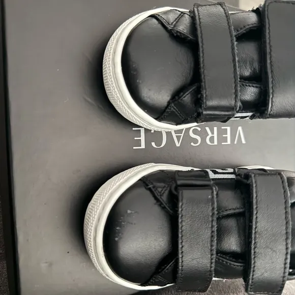 Versace Black Sporty Sneakers with Velcro Straps