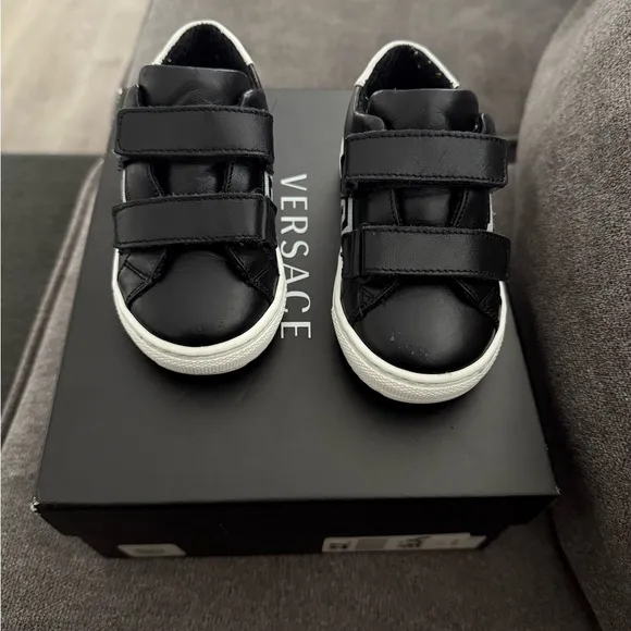 Versace Black Sporty Sneakers with Velcro Straps