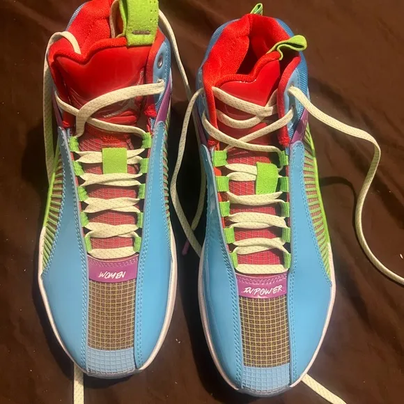 Vibrant Blue and Green Athletic Sneakers with Modern Design Air Jordan 35 Nike