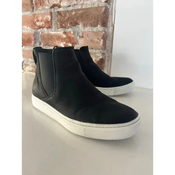 Vince Black Leather Hightop Slip on Sneakers Shoes Women’s US 6.5 EU 36.5