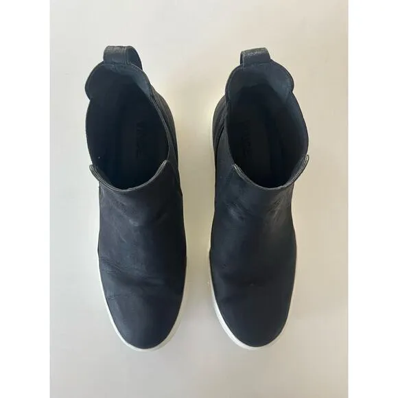 Vince Black Leather Hightop Slip on Sneakers Shoes Women’s US 6.5 EU 36.5