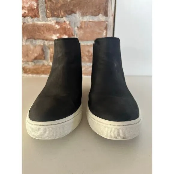 Vince Black Leather Hightop Slip on Sneakers Shoes Women’s US 6.5 EU 36.5