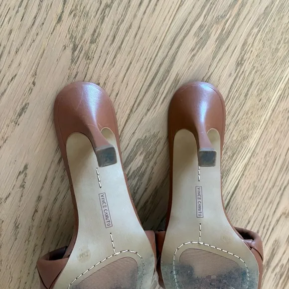 Vince Camuto Brown Woven Heeled Sandals