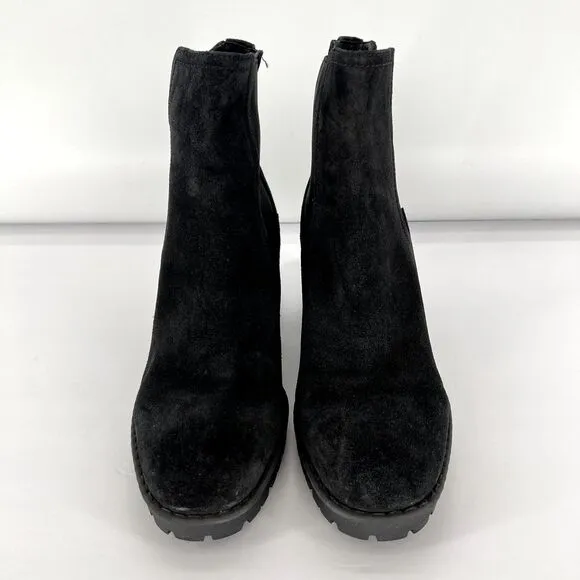 VINCE Henderson Size 10 Water-Resistant Leather Chelsea Boots Suede Black
