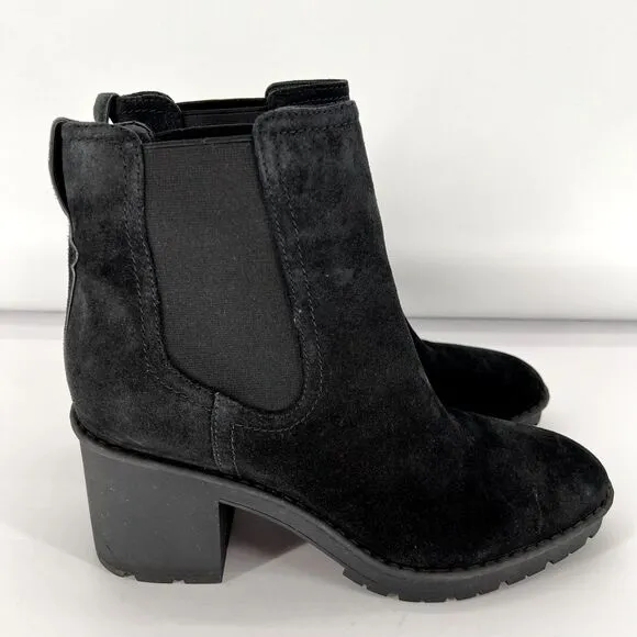 VINCE Henderson Size 10 Water-Resistant Leather Chelsea Boots Suede Black
