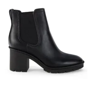 VINCE Henderson Water-Resistant Black Leather Chelsea Boots