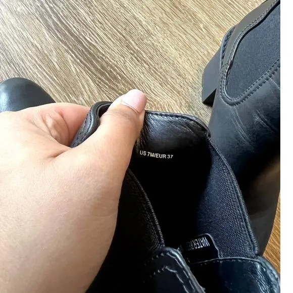 VINCE Henderson Water-Resistant Black Leather Chelsea Boots