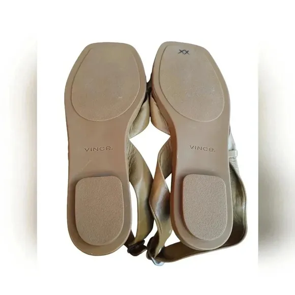 Vince Womens. Twistted Straps Ankle Strap Reza Square Toe Buckle Leather Sandals