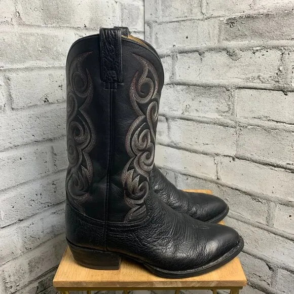 Vintage 90s WM. Moorby Black Leather Western Cowboy Boots