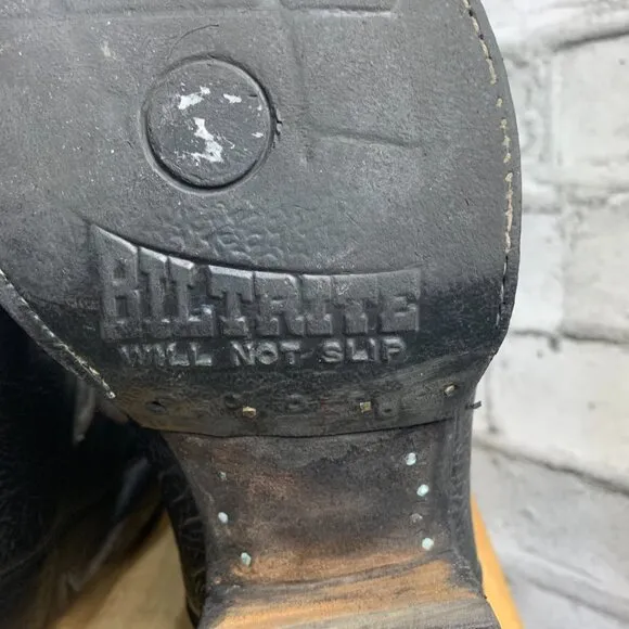 Vintage 90s WM. Moorby Black Leather Western Cowboy Boots