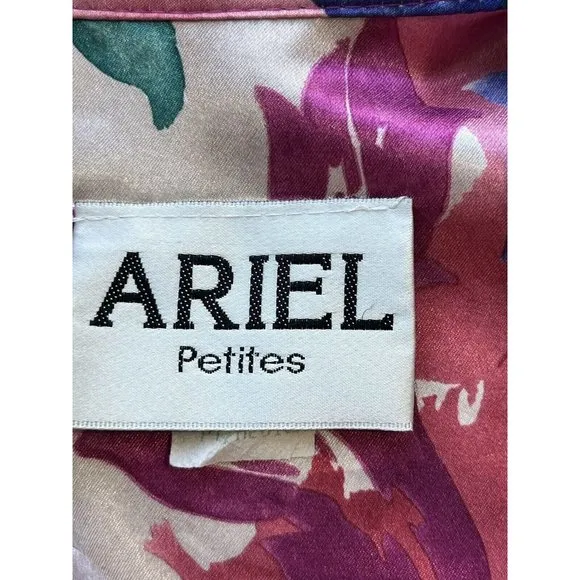 Vintage Ariel Petites Pink Florsl Floral‎ Mumu Robe Half zip Medium Made USA