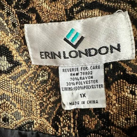 Vintage Erin London Baroque Brocade Blazer | 90s Tapestry Jacket Size 1x