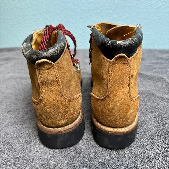 Vintage Herman Shoes and Boots Mens 7M Mountaineering Hiking Suede Vibram 1970's