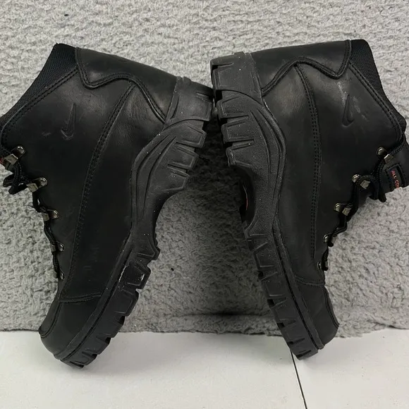 Vintage Nike All Conditions Gear ACG Mens Hiking Black Leather Boots Shoes Sz 9