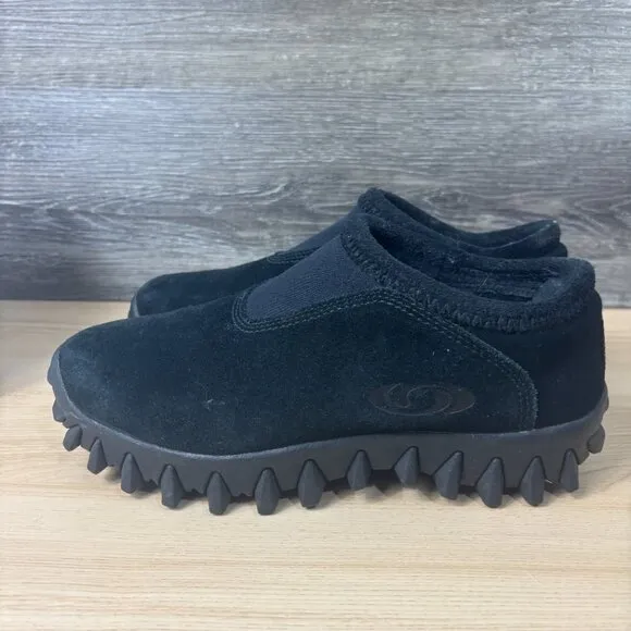 Vintage Salomon Contagrip CX Trail Shoes Mens 7 Black Slip On Suede Hiking Boot