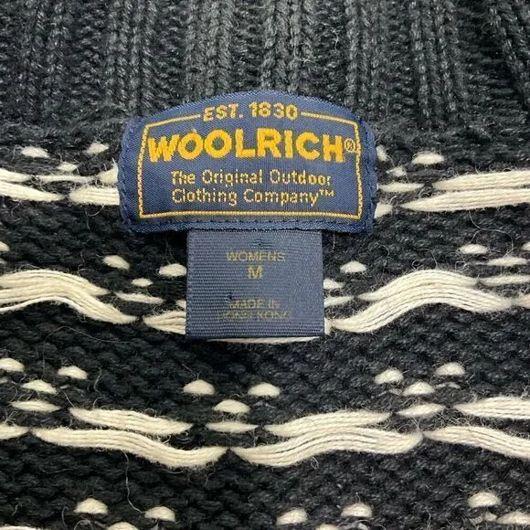 VINTAGE WOOLRICH Fair Isle Cardigan With Deer Buck