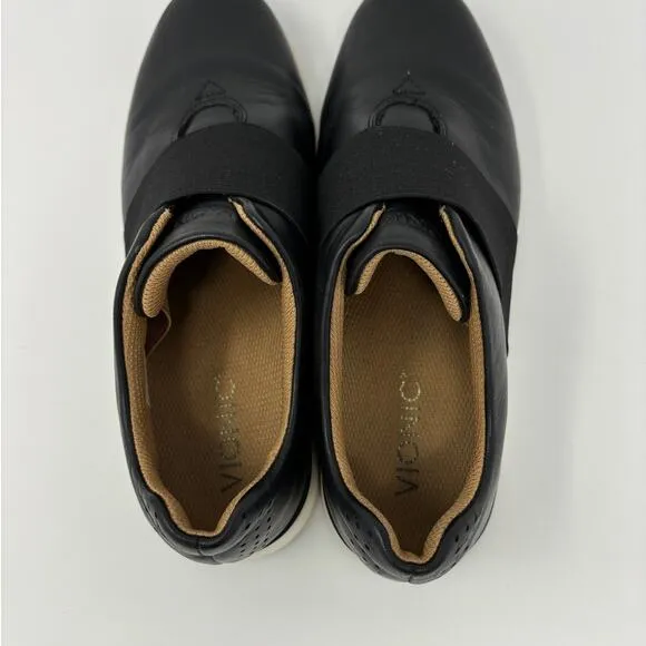 Vionic Black Leather Slip On Sneakers Size 7 Shoes