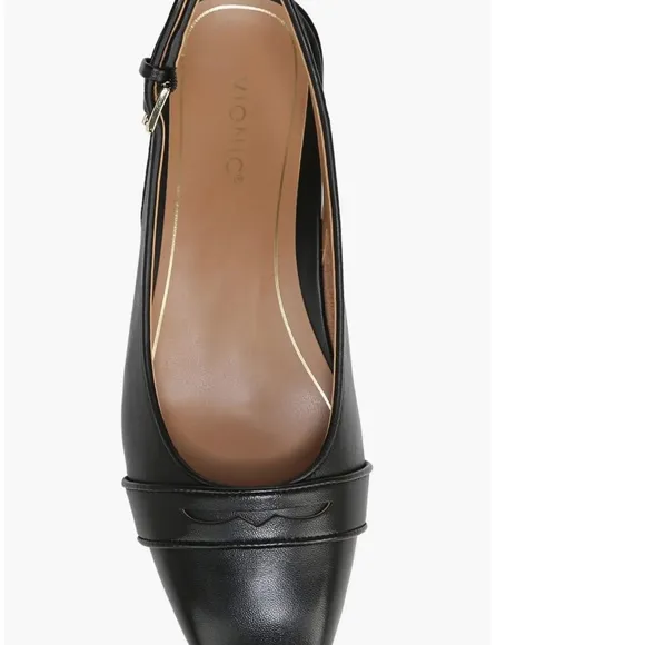 Vionic Lynda Leather Slingback Flat Shoes