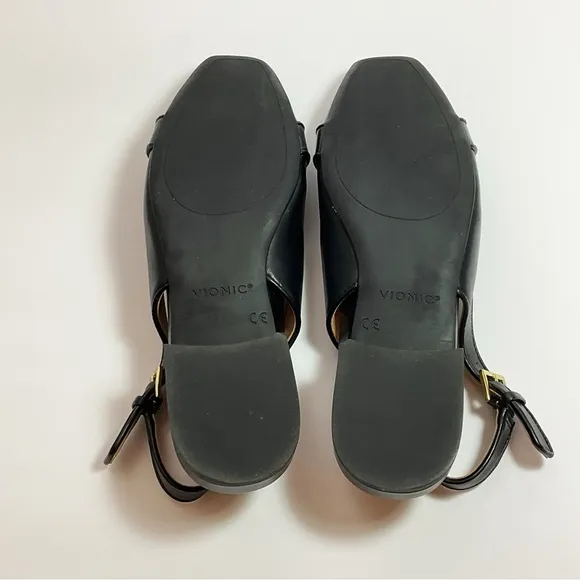 Vionic Lynda Leather Slingback Flat Shoes