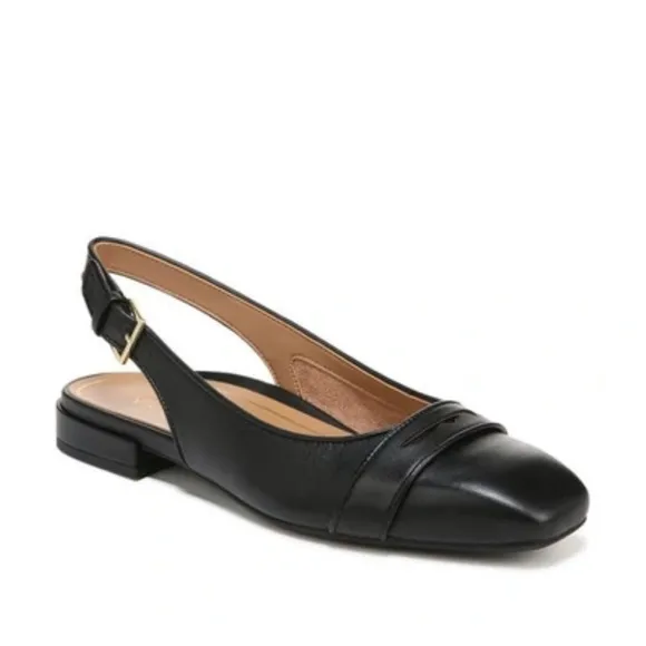 Vionic Lynda Leather Slingback Flat Shoes