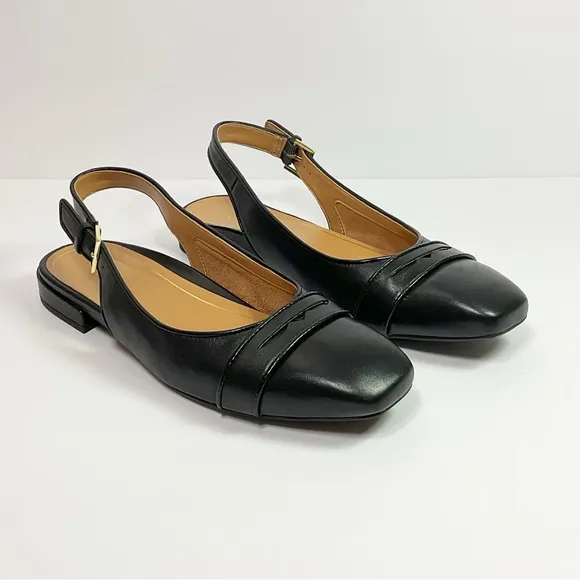 Vionic Lynda Leather Slingback Flat Shoes