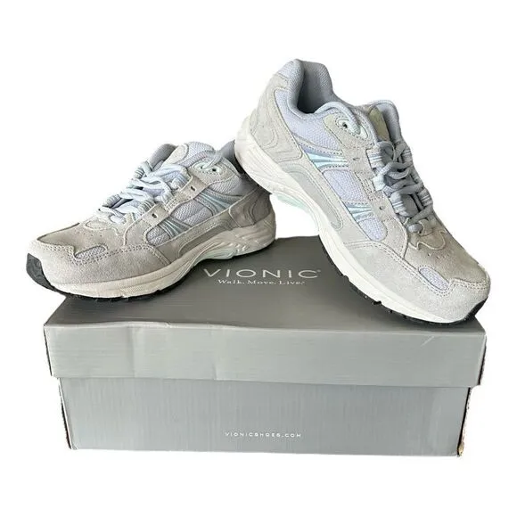 Vionic Walker Vapor Blue Haze Suede Shoe Sneaker Women’s Size 6 Wide