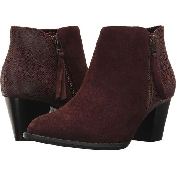 Vionic Women's Anne Java Ankle Boots Suede Leather Snake Print Women’s Size 5