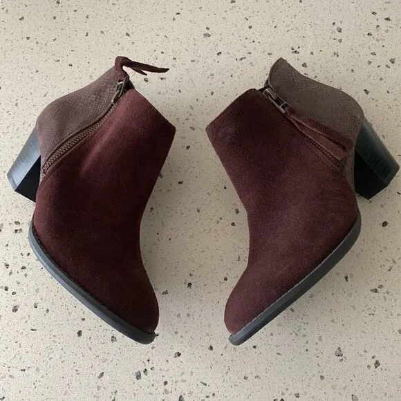 Vionic Women's Anne Java Ankle Boots Suede Leather Snake Print Women’s Size 5