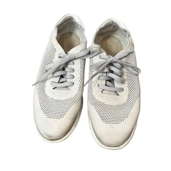 Vionic Womens Joey Nubuck Sneakers Light Gray Memory Foam Lace Up Tennis Shoes 9