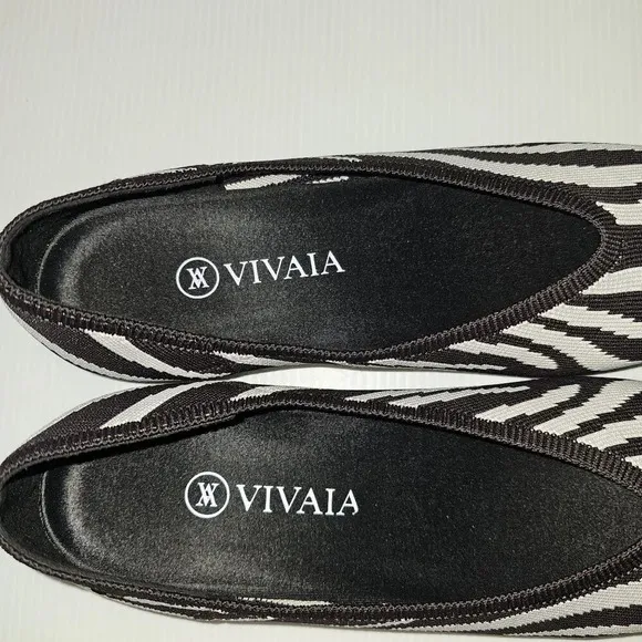 Vivaia Tamia Ballet Flat Zebra Print Womens Shoe Black White Slip On Eu Size 40