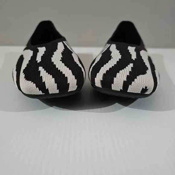 Vivaia Tamia Ballet Flat Zebra Print Womens Shoe Black White Slip On Eu Size 40